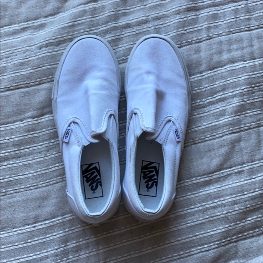 White Slip on Vans